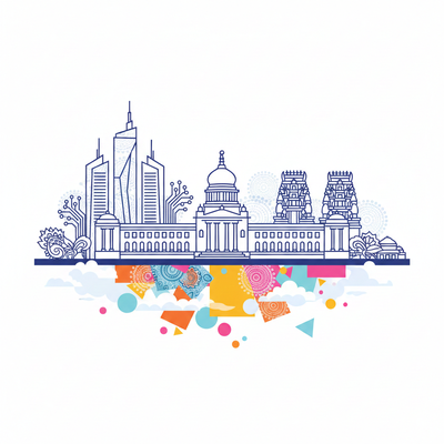 Tales of Bangalore - Cityscape with Vidhana Soudha and Modern Skyline